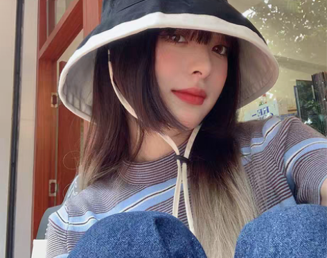 转卖帽子女夏防晒帽渔夫帽防风绳防紫外线遮阳...