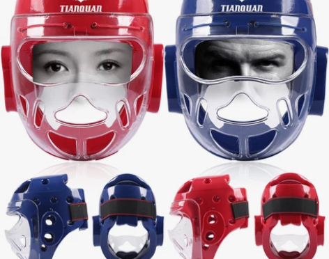 转卖天权儿童跆拳道头盔面罩护头拳击散打搏击...