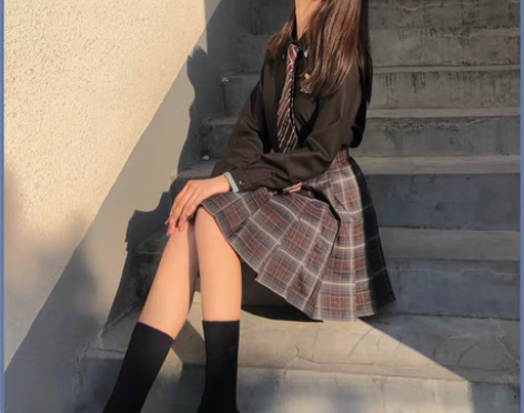 转卖【九九家】新款原创格群禁欲正统jk百褶...