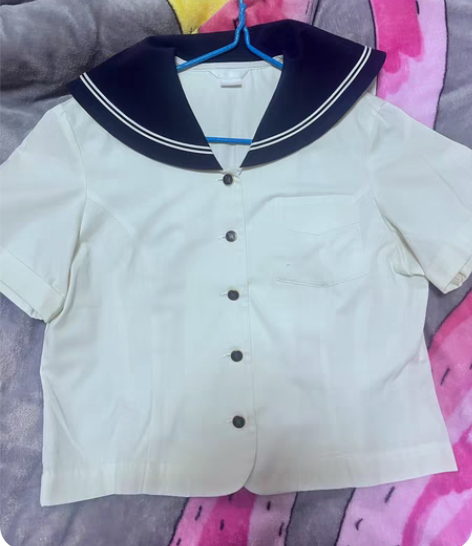 包邮【出】日制校供大分中津北 单夏服一点日...