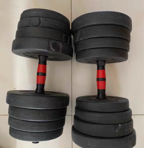 九成新包胶哑铃20公斤 可以杠铃哑铃自由组...