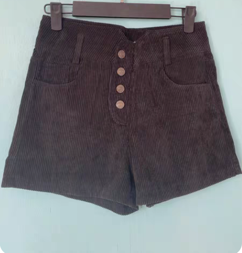 女士条绒短裤，纯黑色，腰围70内的姐妹穿，...