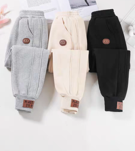 包邮儿童裤子春秋冬装外穿女童运动裤加绒男宝...