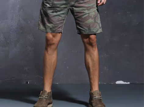 转卖季言重水洗美式迷彩短裤薄款五分裤短裤男...