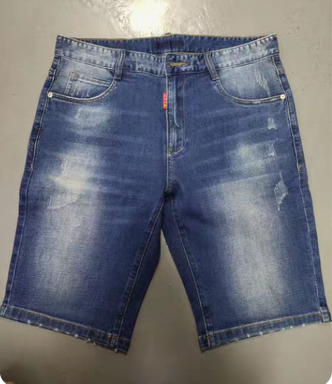 外贸全新34码牛仔裤弹力牛仔短裤五分裤男装...