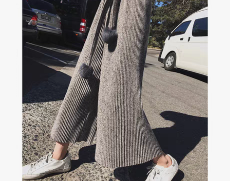 转卖珊珊秋季chic气质休闲竖纹肌理毛球针...