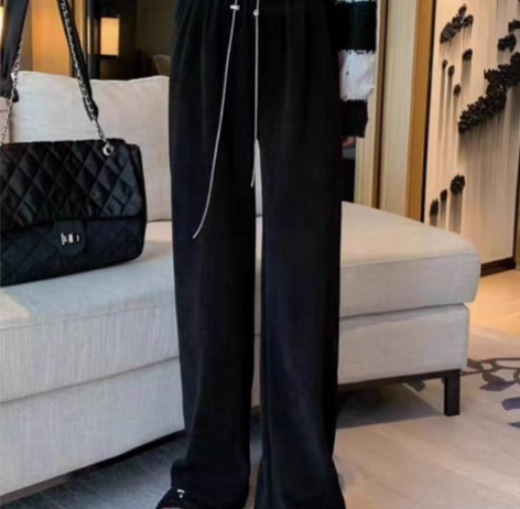 包邮全新 链条阔腿裤 质量绝绝子 黑色很百...