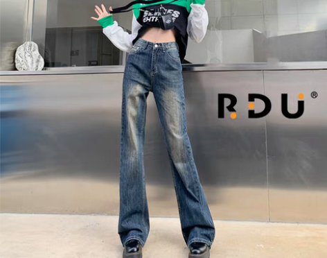 转卖RDU 2022秋冬新品复古宽松阔腿微...