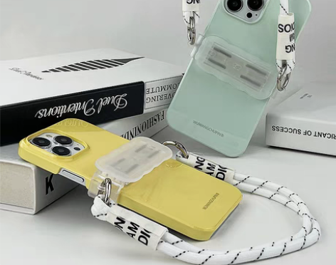 转卖悟望初品手机背夹可调节可斜挎背带挂脖防...