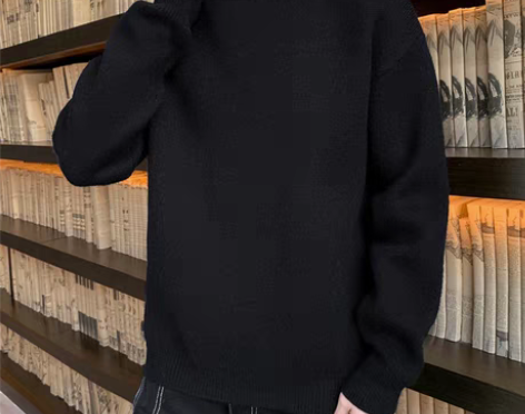 转卖【年货价】鳄鱼冬季半高领毛衣男士黑色新...