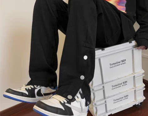 Lee Cooper黑色排扣牛仔裤男美式街...