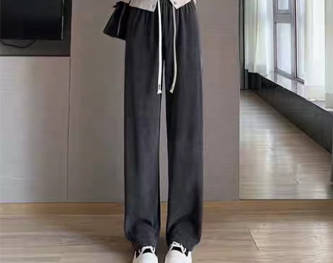 转卖欧棉绒阔腿裤女春秋季2022年新款休闲...