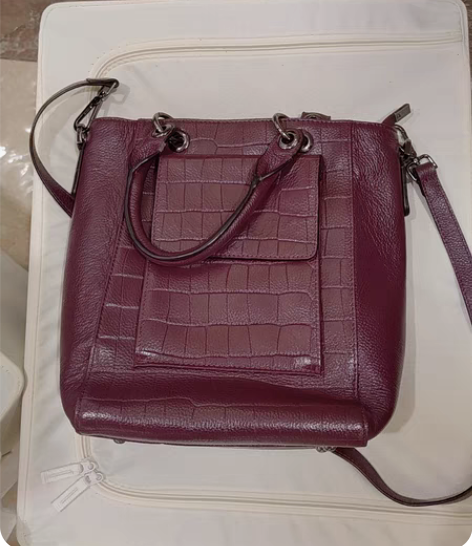 包邮女士真皮单肩包，手提包，背包，挎包，紫...