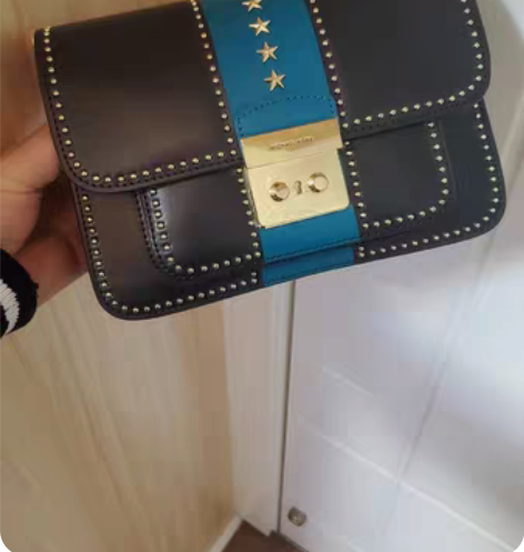 包邮MK女包新款铆钉盖包头单肩斜挎包手提包...