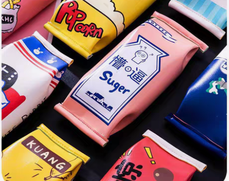 大容量简约个性搞怪潮网红牛奶铅笔盒，创意创...