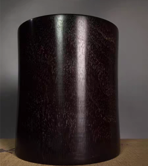 包邮旧藏老紫檀笔筒摆件文房老货收藏品高11...