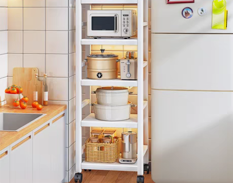 转卖厨房夹缝置物架落地多层多功能放锅具收纳...