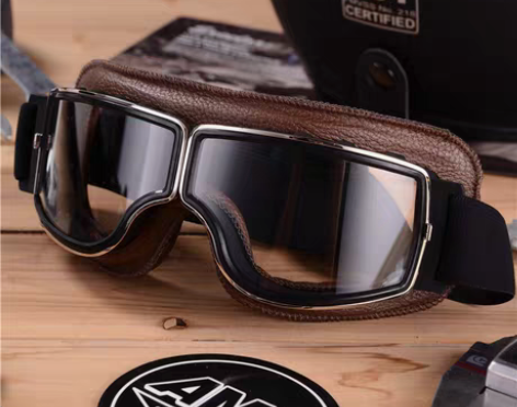 转卖AMZ复古哈雷风镜摩托车头盔护目镜机车...