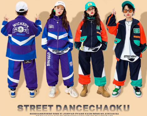 转卖潮牌儿童街舞演出服男童嘻哈hiphop...