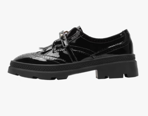 转卖黑色小皮鞋女英伦复古配裙子单鞋2020...