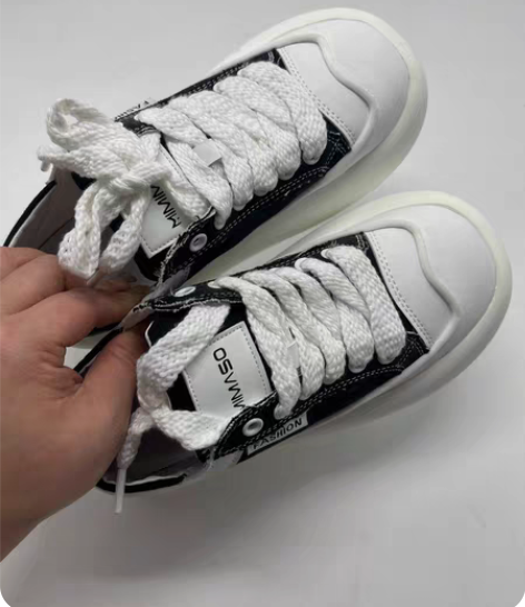 包邮全新 帆布鞋女夏款厚底 新款踩跟大头面...