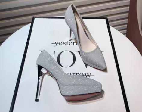 转卖欧美2022秋季新款水钻性感宴会超高跟...