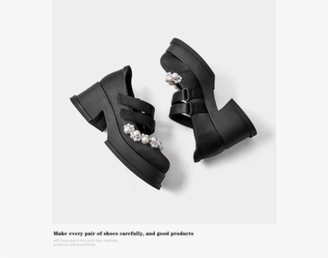 转卖日系高跟玛丽珍鞋2022夏季复古学院风珍珠鞋厚底防水台粗...