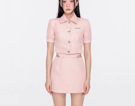 转卖JELLYPIE原创纯欲翻领短袖开衫2...