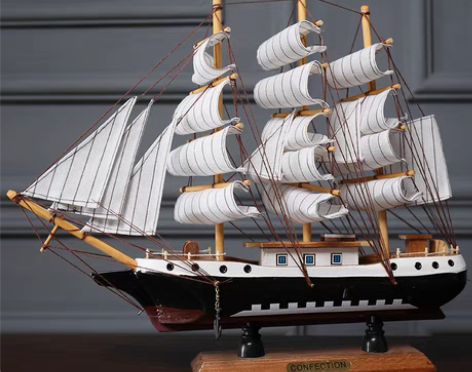 转卖【折扣价】一帆风顺帆船模型摆件木质装饰...