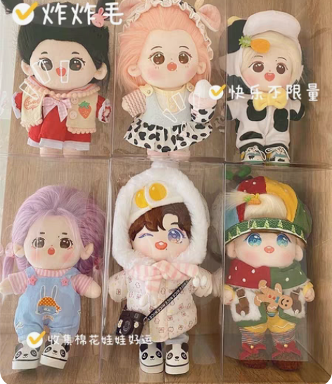 棉花娃娃收纳神器公仔玩偶防尘盒透明pvc展...