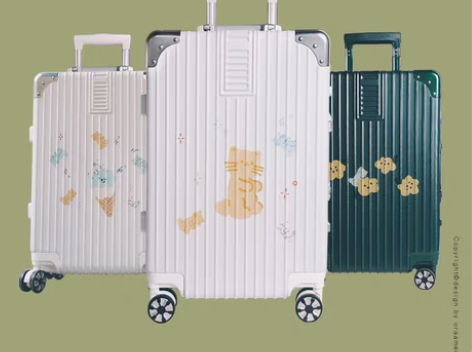 转卖渔夫与橘鸟原创行李箱拉杆箱登机箱白色2...