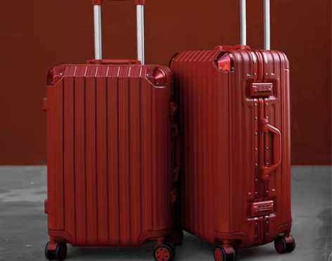 转卖结婚行李箱陪嫁箱红色拉杆箱女皮箱子一对...