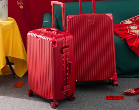 转卖【狂欢价】红色行李箱新娘嫁妆结婚拉杆箱...