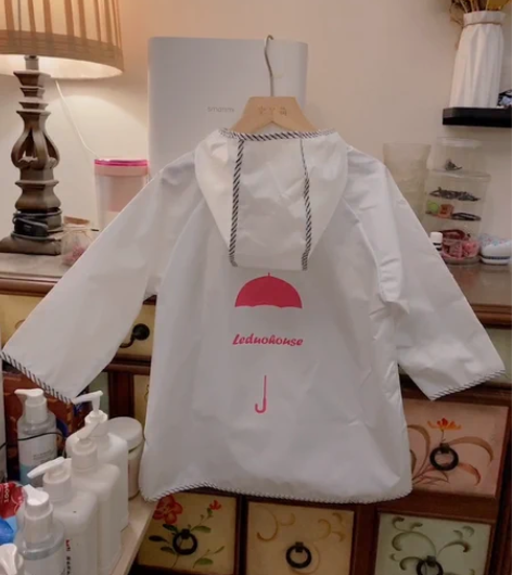 包邮全新儿童雨衣雨披白色小雨伞可爱男女宝宝...