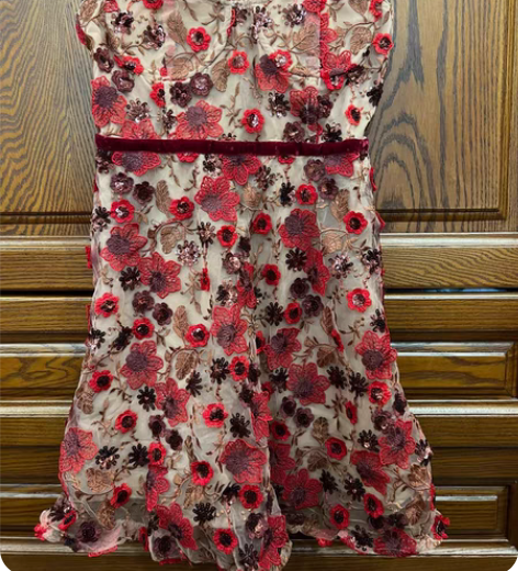 self portrait 红色印花连衣裙...