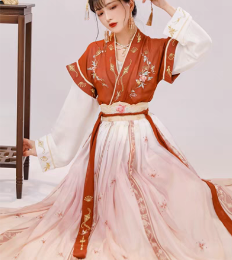 包邮玉术【一览芳华】原创汉服女唐褙子圆领衫...