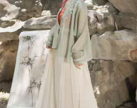 转卖桔屿原创汉服女【陌桑花】宋制吊带飞机袖...