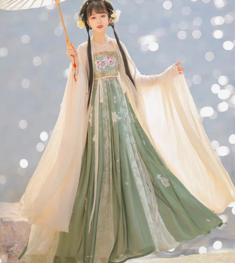 急出【春有约】茗月萱唐制诃子裙汉服女大袖衫...