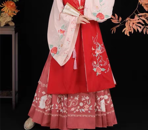 包邮蝉佩原创正品明制汉服女对襟立领长袄马面...