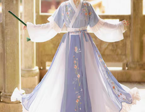 转卖妃亦坊原创汉服女【蝶悦色】晋制半臂中国风交领齐腰…尺码L...