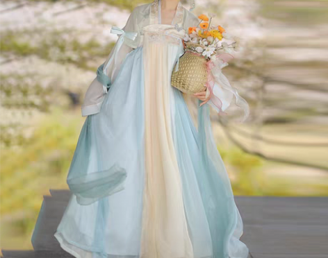 转卖清梳正品原创唐制汉服 对襟半臂下裙双色...