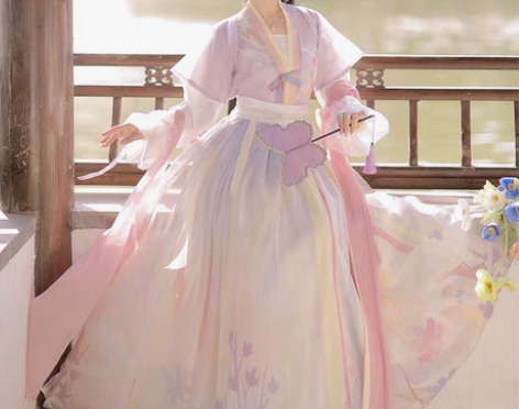 转卖【55价】唐褙子汉服女交领短衫褶裙原创改良齐腰中国风古装...