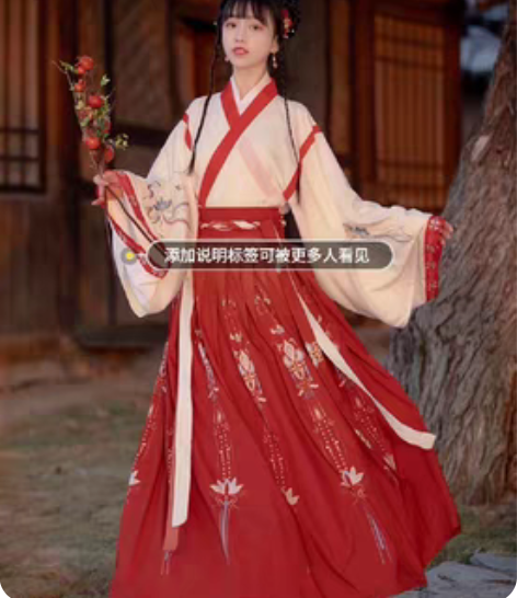 包邮艺缕原创汉服女半生莲秋冬交领晋制襦裙 ...