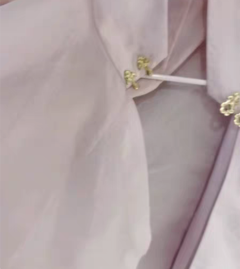 熠耀藕粉立领斜襟长衫大袖  明制汉服 高亮...