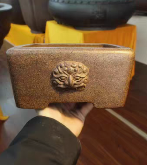 包邮宜兴紫砂花盆 宜兴陶青园盆藝由我父亲戴...