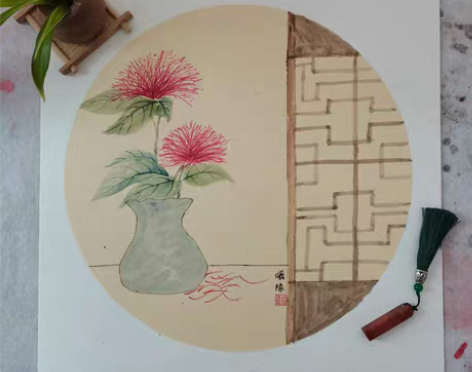 纯手绘国画作品。卡宣。 感兴趣的话点“我想...