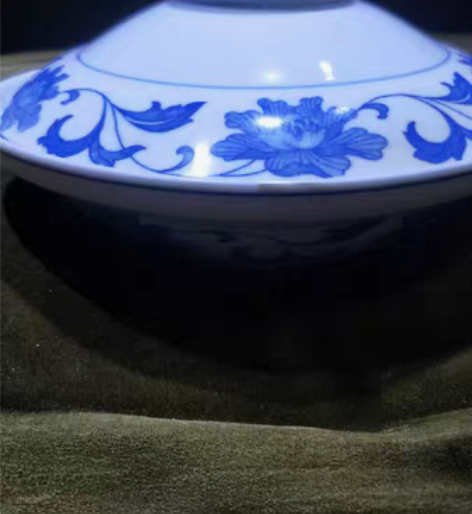 567老厂货，青花藤枝汤钵（聚宝盆），原盆...