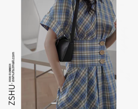 转卖孜书设计感连衣裙女夏季新款收腰显瘦法式...