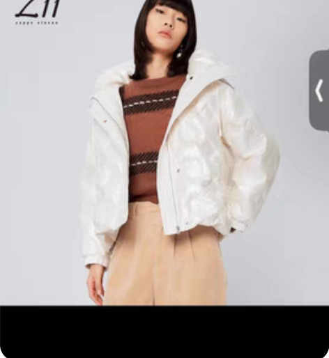 Z11女装冬季新款潮亮面个性压纹泡芙连帽款...