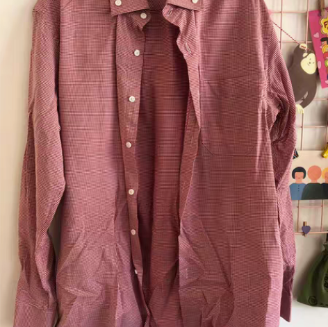 红色格子衬衫 长袖衬衫 男士衬衫 男士格子...